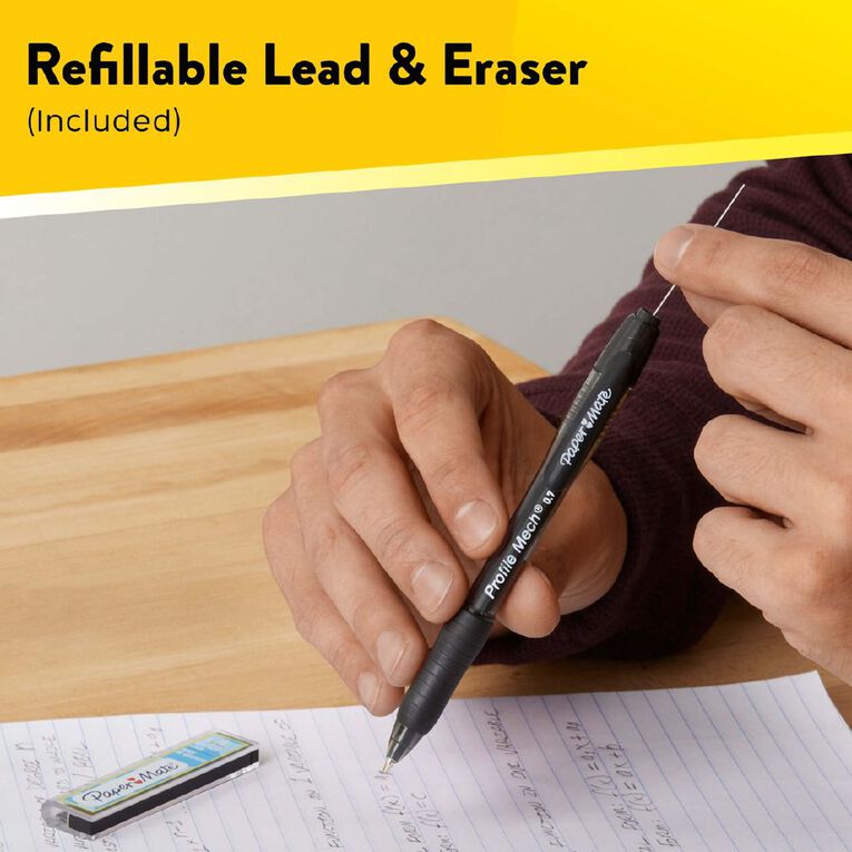 Paper Mate Profile 2 Mechanical Pencils 0.7mm With Refills & Erasers, , hi-res