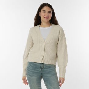 H&H Women's Long Puff Sleeve Cardi