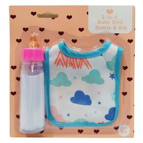 Baby Doll 2-in-1 Bottle And Bib