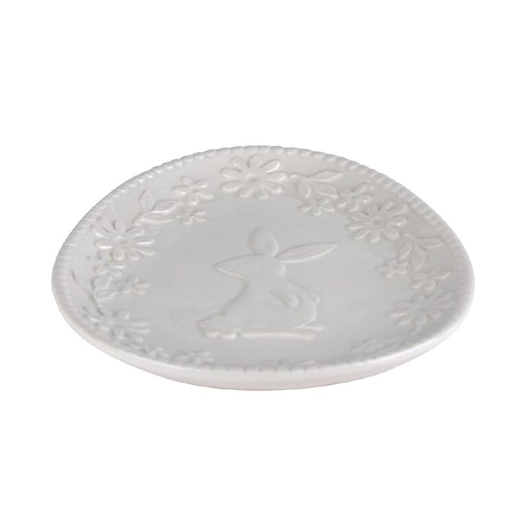 Living & Co Easter Egg Embossed Mini Platter Ivory 20cm, , hi-res