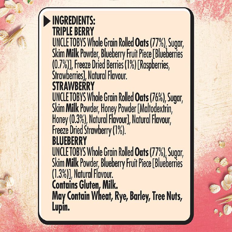 Uncle Tobys Oats Quick Sachet Berry Variety 350g, , hi-res