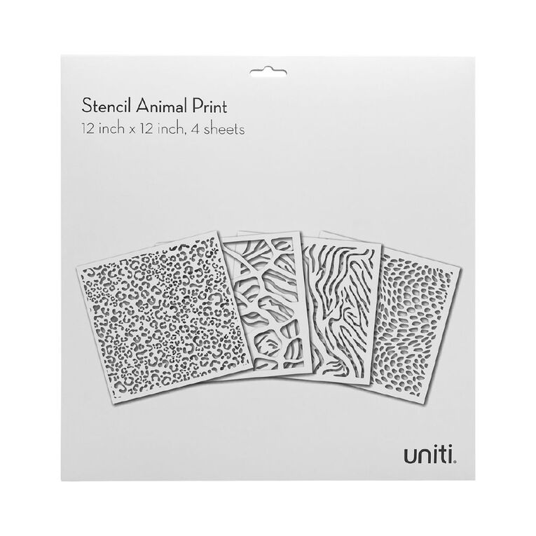 Uniti Stencils Animal Print 4 Set 12 inch, , hi-res
