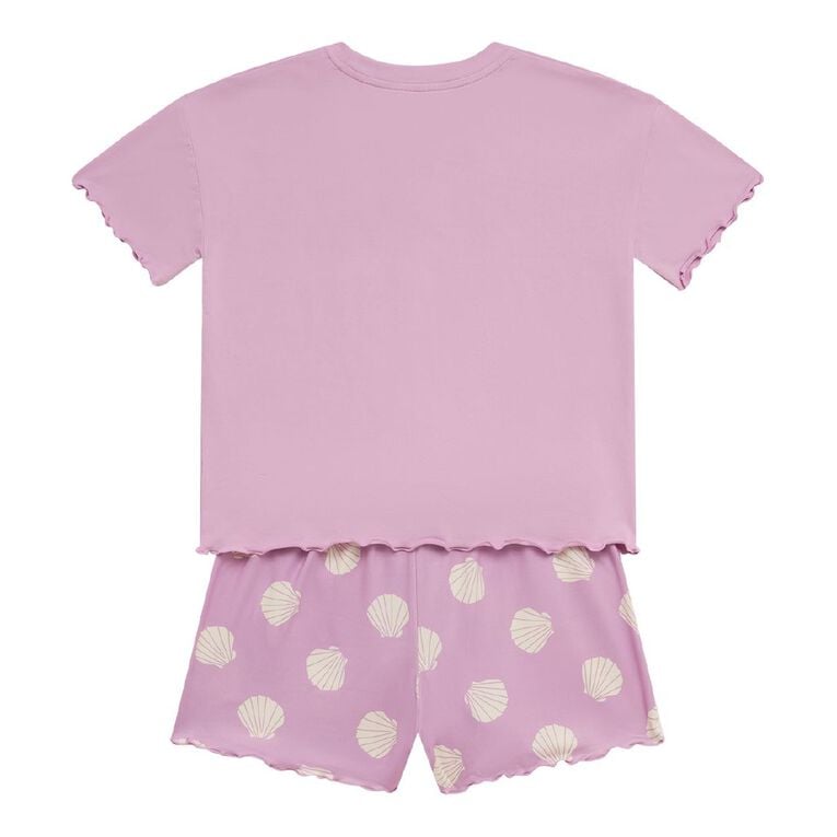 H&H Girls' Comfy Tee and Short Set, Purple Light, hi-res