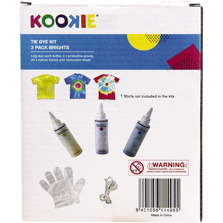 Kookie Tie Dye Kit Bright MultiColoured 3 Pack MultiColoured The