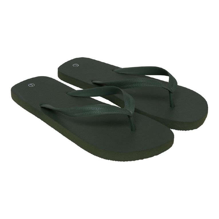 H&H Men's Plain Jandals, Green Dark, hi-res