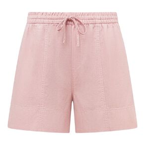 H&H Women's Linen Blend Contrast Stitch Shorts