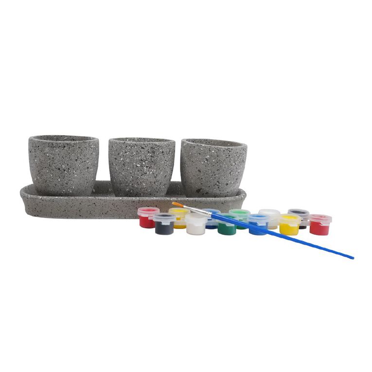 Uniti Cement Flower Pot Paint Set, , hi-res