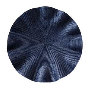 Living & Co Scallop Edge Round Placemat Navy 39cm