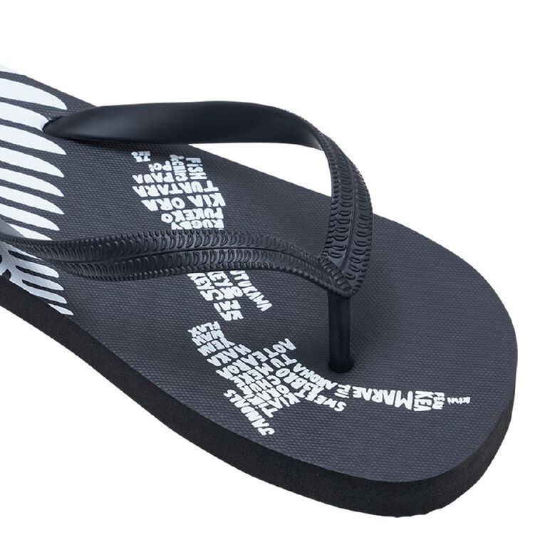 H&H Men's Printed Jandals, Black, hi-res