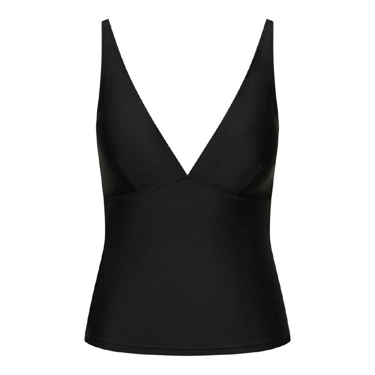 H&H Women's V-Neck Tankini, Black, hi-res