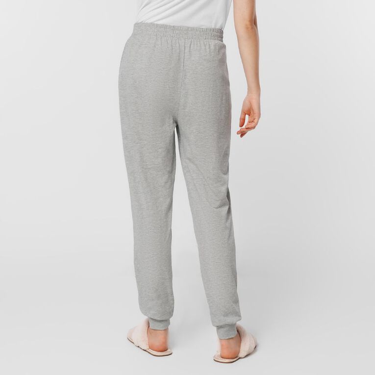 H&H Women's Knitted Cuffed Pyjama Pants, Grey Marle, hi-res