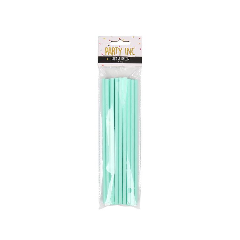 Party Inc Straw Green 20 Pack, , hi-res