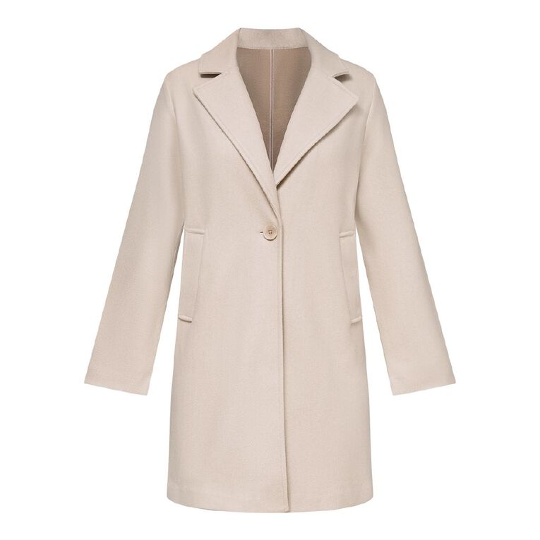 H&H Women's Soft Touch Button Midi Coat, Brown Light, hi-res