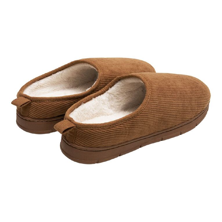 H&H Men's Conrad Scuff Slippers, Tan, hi-res