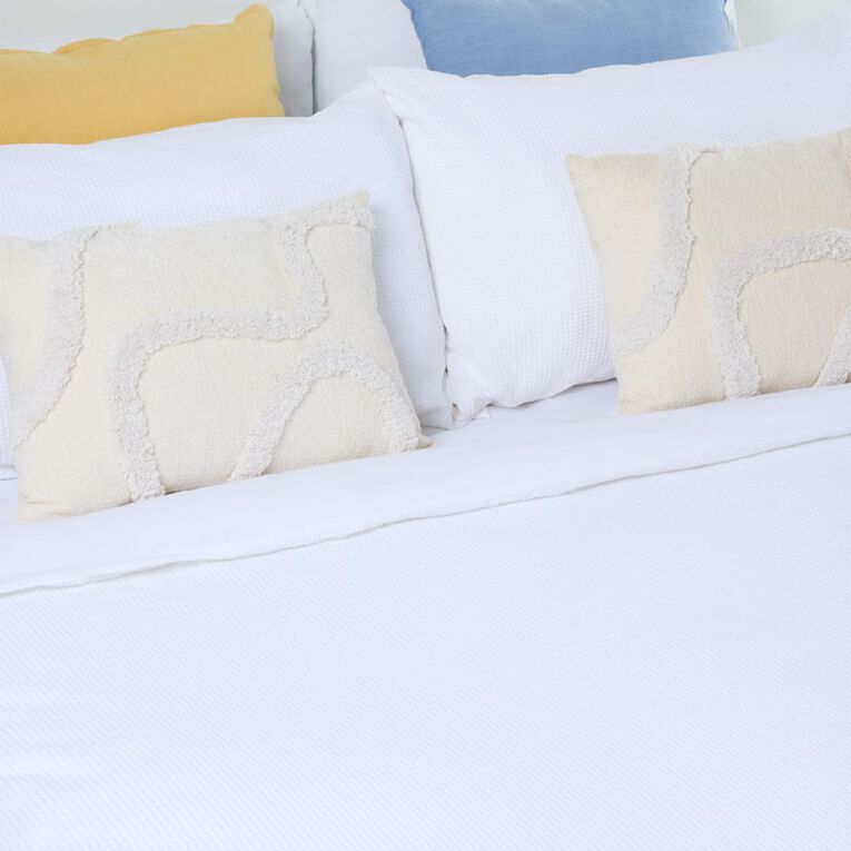 Maison d'Or Duvet Cover Set Luxury Waffle White Single, , hi-res