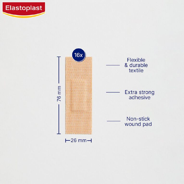 Elastoplast Heavy Fabric Waterproof Strips 16 Pack, , hi-res