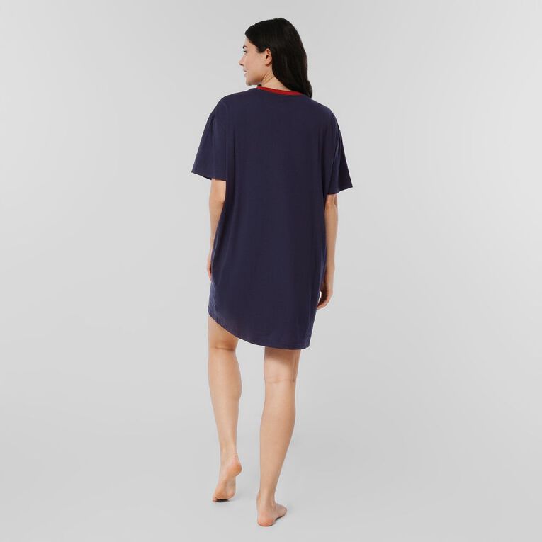 H&H Women's Boxy T-Shirt Nightie, Blue Dark, hi-res