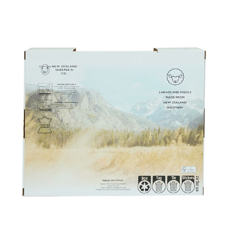 NEW ZEALAND SHEEPSKIN CO. Women's Sheepskin Lined Slipper Scuff BOX, Brown Light, hi-res
