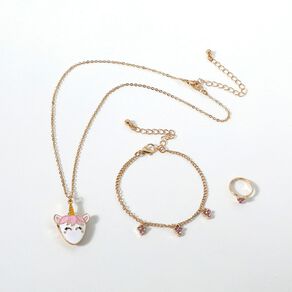 Young Original Kids' Unicorn Locket Ring Bracelet and Necklace Set