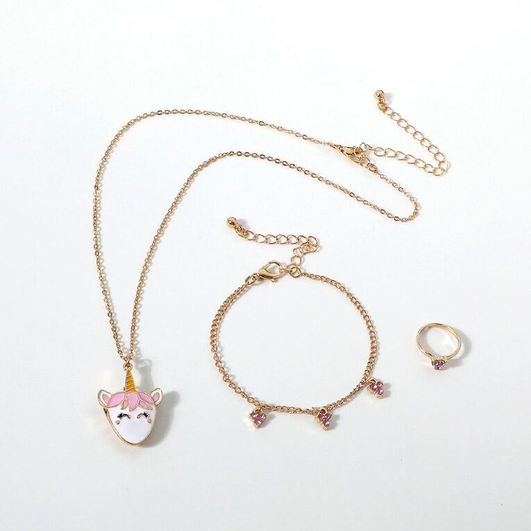 Young Original Kids' Unicorn Locket Ring Bracelet and Necklace Set, , hi-res