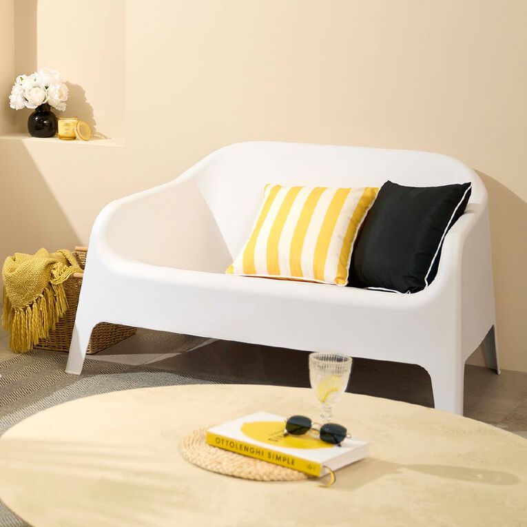 Living & Co Outdoor Cushion Plain Black 40cm x 40cm, , hi-res