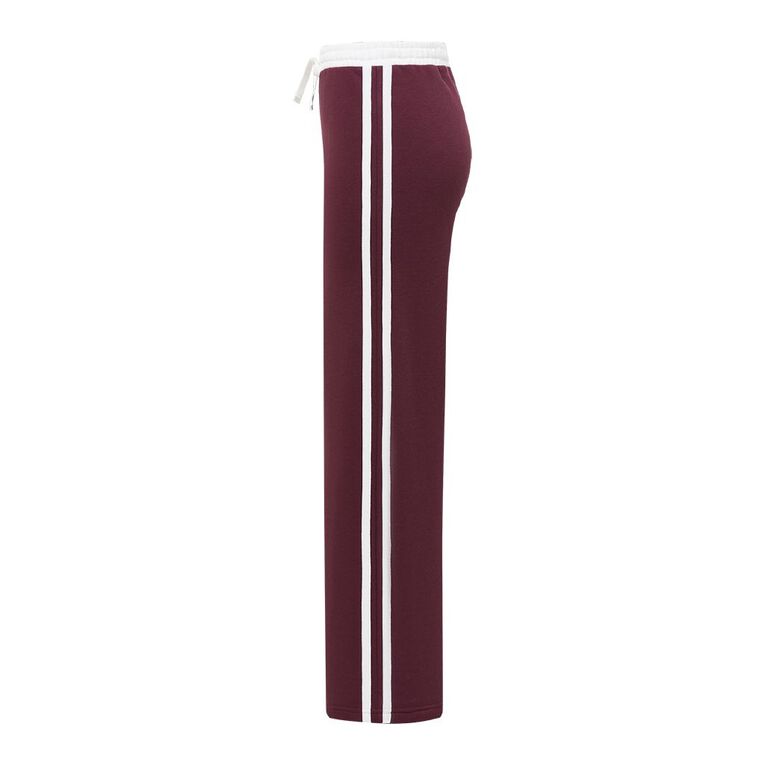 H&H Women's Wide Leg Multi Stripe Trackpants, Red Dark, hi-res