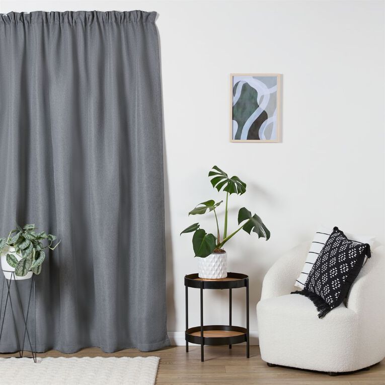 Living & Co Studio Curtains Charcoal 150-230cm Wide/160cm Drop