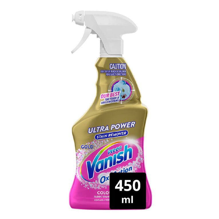 Vanish Preen Oxi Action Gold Stain Remover Ultra Power Spray 450ml, , hi-res