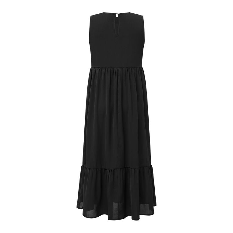 H&H Women's Seelveless Tiered Dress Midaxi, Black, hi-res