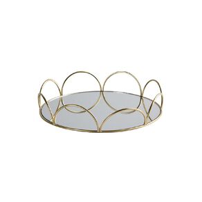 Living & Co Gold Mirror Tray Round 28cm
