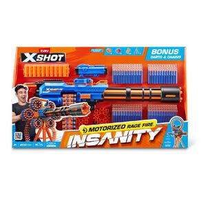 Zuru X Shot Insanity Motorized Rage Fire 200 Darts Extended Chain