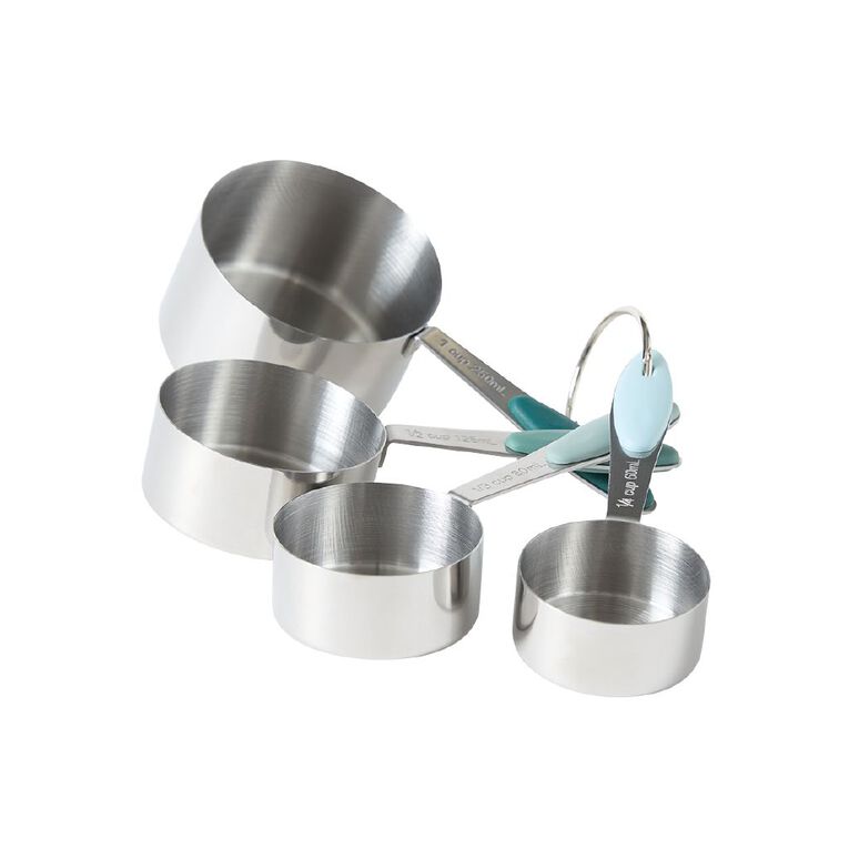 Living & Co Stainless Steel Measuring Cups Green, , hi-res