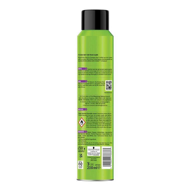 Schwarzkopf Got2b Fresh It Up Extra Fresh Dry Shampoo 200ml, , hi-res