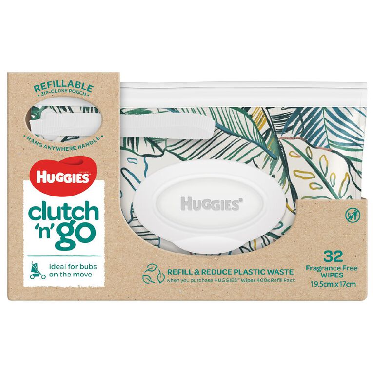 Huggies Baby Wipes Clutch Unscented 32 Pack, , hi-res