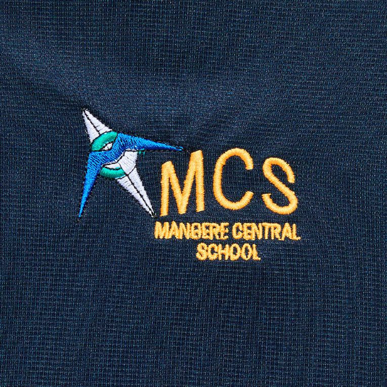 Schooltex Mangere Central Short Sleeve Polo with Embroidery, Navy/Gold, hi-res