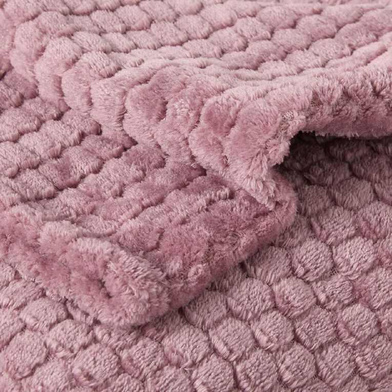 Living & Co Throw Honeycomb Pink 127cm x 152cm, , hi-res