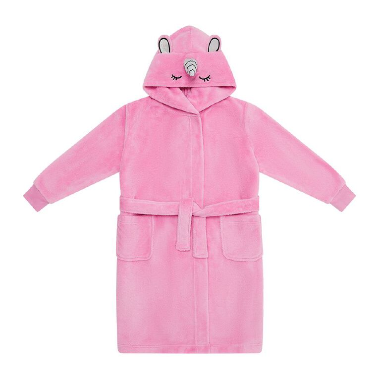 H&H Girls' Coral Fleece Robe, Pink Mid, hi-res