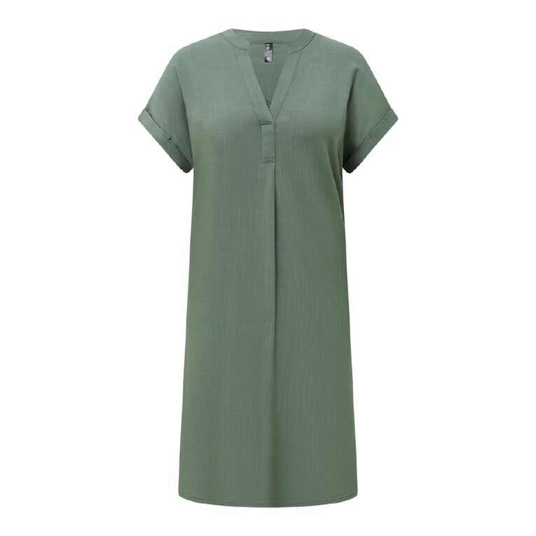 H&H Women's Short Sleeve Popover Tunic, Green Dark, hi-res