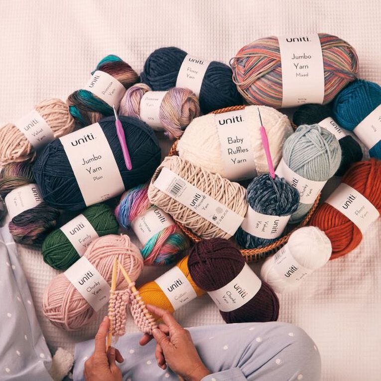 Uniti Double Knit Family Yarn White 50g, White, hi-res