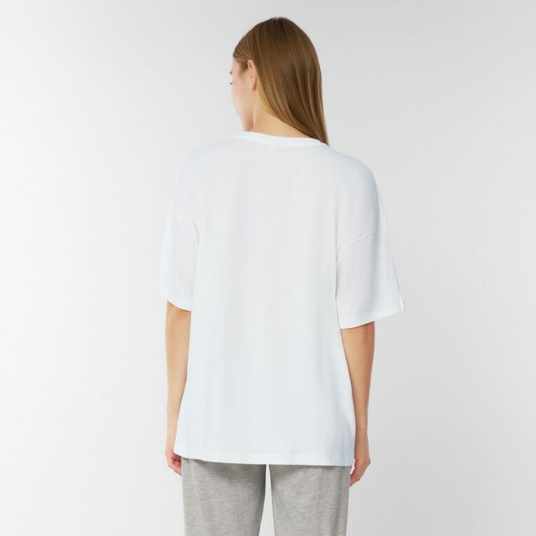 H&H Women's Lounge Boyfriend T-Shirt, White, hi-res