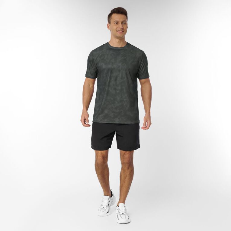 Active Intent Men's Grid Print Active Tee, Grey Dark, hi-res