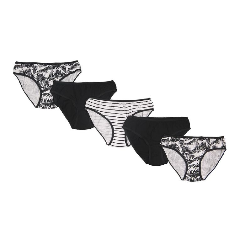 H&H Women's Cotton Bikini Briefs 5 Pack, White, hi-res