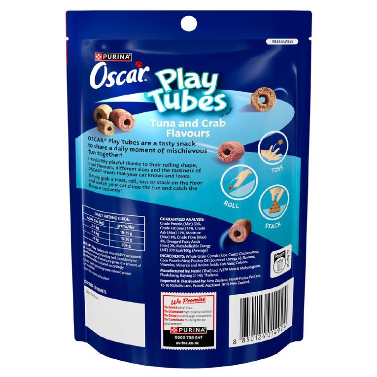Oscar Playtubes with Tuna & Crab Cat Treats 140g, , hi-res
