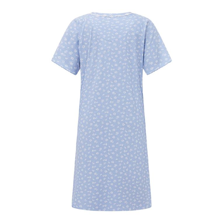 H&H Women's Knit Traditional Nightie, Blue Light, hi-res
