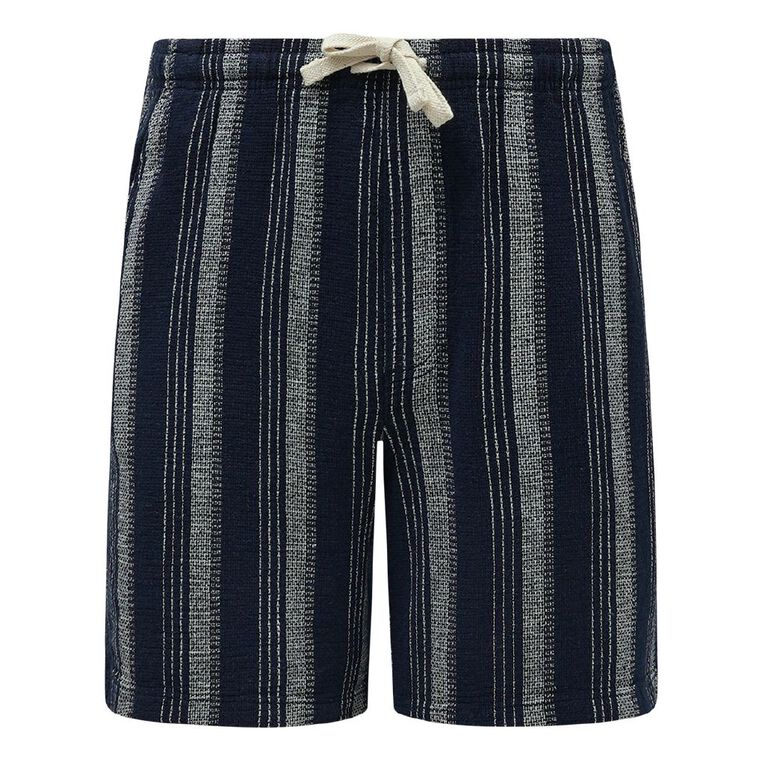 H&H Men's Textured Shorts, Navy, hi-res