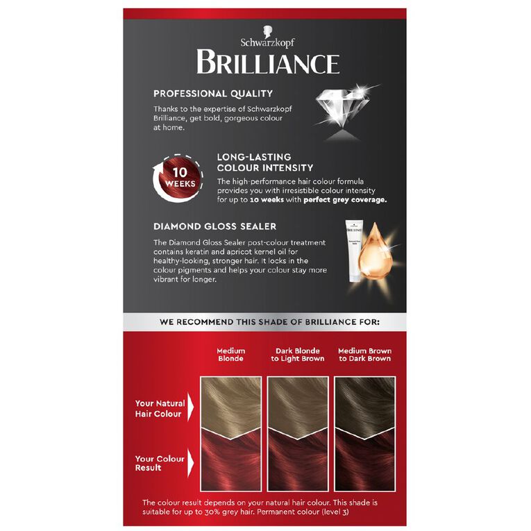 Schwarzkopf Brilliance Hair Colour Cashmere Red 42, , hi-res