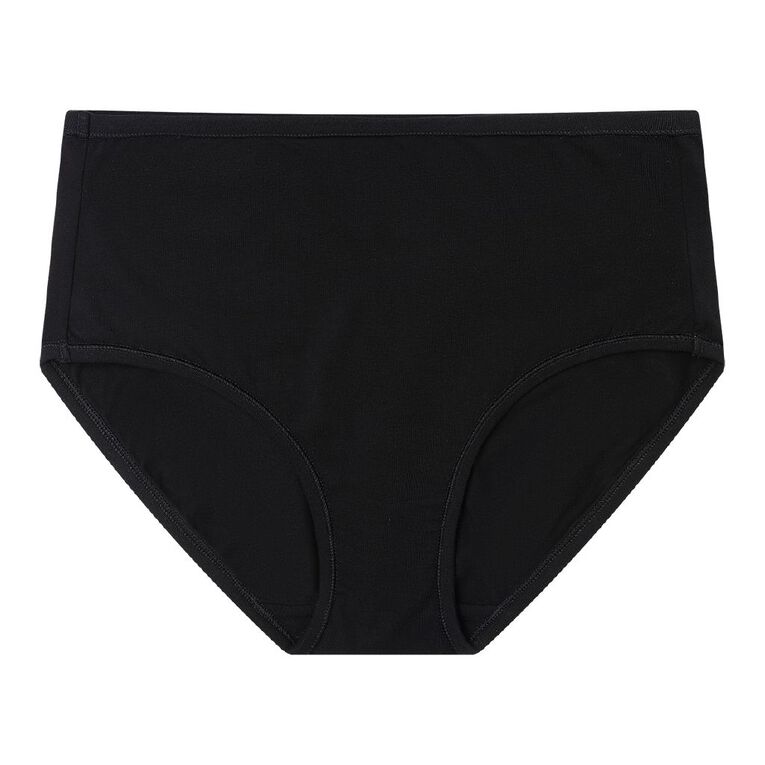 H&H Women's Cotton Comfort Full Briefs, Black, hi-res