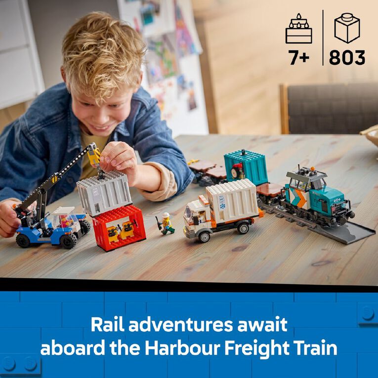 LEGO CITY Harbor Freight Train with Crane & Truck 60509, , hi-res