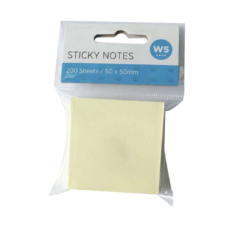 WS Sticky Notes Stack 50mm x 50mm 200 Sheets, , hi-res