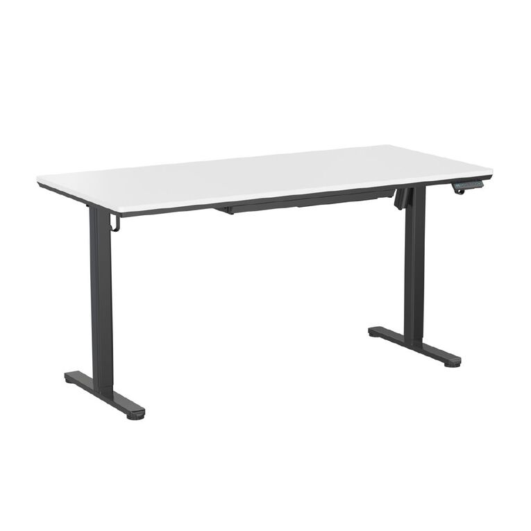 Workspace Height Adjustable Desk 1500W with Drawer White, , hi-res